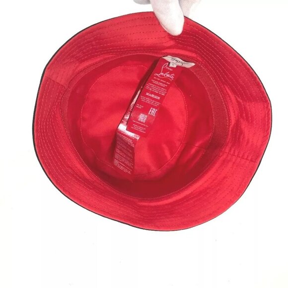 Christian Louboutin 3235326 Studs BOBINO bucket hat bob hat cotton Black Unused - Picture 7 of 15